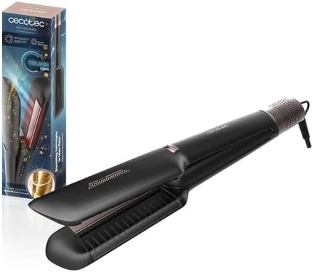 Cecotec Piastra Asciugacapelli Air Lisse Black. Motore Brushless 600W, da Bagnati a Asciutti, Temp. Máx 230ºC, Ionica e Air&Care, Filtro Estraibile, Schermo, Blocco Piastre, Protegge i Capelli