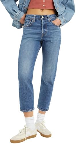 Levi's 501 Crop, Jeans Donna, Erin Can't Wait Stretch, 26W / 30L