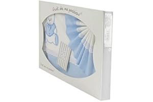 FRUIT DE MA PASSION Coffret Parure de draps pour berceau, landau, couffin bleu - Motif Nounours