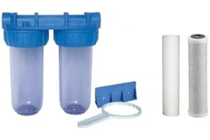 DESINEO Paquete de agua puerta doble filtro + 50 y 20 filtro de sedimento de micrones