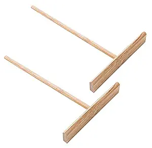 KolorFish Bamboo Wooden Crepe Maker Pancake Spreader Stick (Brown)-2 Pieces