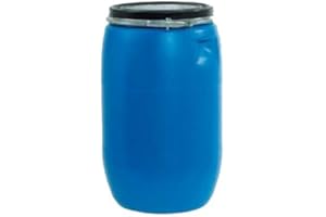 HELGUEFER - Bidon 120L Azul con Cierre Ballesta | Garrafa Plastico PEHD | Uso Alimentario y ADR | Bidón de Agua Óptimo, Fácil de Usar, Cierre Hermético | Garrafa Resistente y Apilable