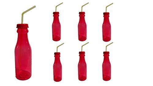 Preisvergleich Produktbild Set Trinkflaschen + Schraubverschluß Deckel und Strohhalm ...