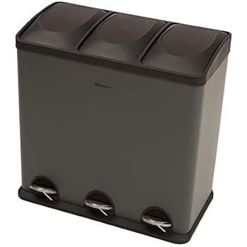 Homra Luxus Abfalleimer mit Fußsteuerung - 3-Fach (3x20L