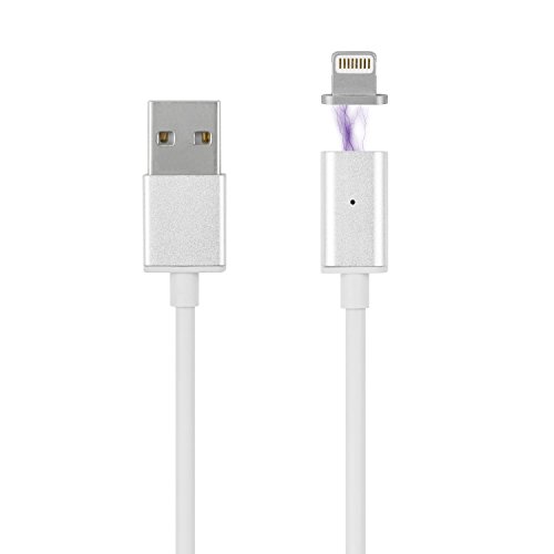 RedBad® "Fast Charging" Magnetisches USB Ladekabel Datenkabel mit 1x Lightning Adapter für iOS Handys & Tablets wie: iPhone 5, 5c, 5s, 5se iPhone 6s, 6s Plus, iPhone 6, 6 Plus, iPod Touch 6, iPhone 7, 7 Plus, iPod Touch 5, iPod Nano 7, iPad 4 (with Retina), iPad 5, iPad Air, iPad Air 2, iPad Mini, iPad Mini 2, 3, Ipad Mini 4, Ipad Pro