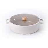 Aluminum Cast Shallow Pot with Neoflam Fika Glass Lid 30 cm D-NEOF230L