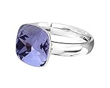 Metal de plata 925 (Stamped) / De cristal Square Swarovski Elements