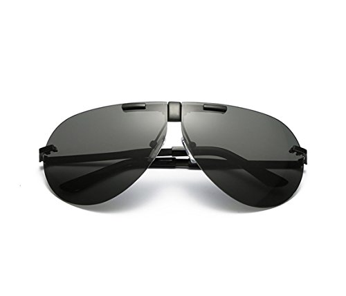 Preisvergleich Produktbild VRLEGEND Unisex Sonnenbrille Round Metal Faltbare, UV 400 protection (Schwarz)