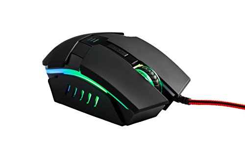 Mars Gaming MM116 - Rat  n Gaming para PC  3200 dpi  Sensor   ptico Profesional  iluminaci  n 7 Colores RGB Flow  6 Botones Gaming  ambidiestro  ergon  mico  Conector USB   Color Negro