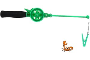 BLNTACKLE76 Canna da pesca per bambini, colore verde/nero, 40 cm – Cancro e granchio per bambini, per spiaggia e vacanze, set da pesca