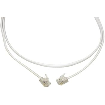 Cavo Telefonico Piatto 6 Metri RJ11 6P4C – Prolunga Per Modem, Fax E Telefono, Connettori Da RJ11 A RJ45, Per Casa E Ufficio, Bianco - 4