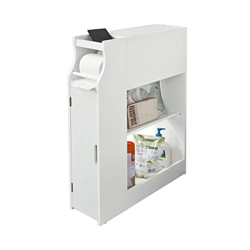 Preisvergleich Produktbild SoBuy FRG52-W Badregal Badezimmerschrank Nischenregal Standschrank weiß BHT ca.: 17x56x79cm