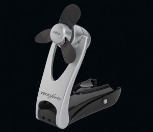 Cilio 190519 Miniventilator, Kunststoff, silber, 5,3 x 5,3 x 11,5 cm