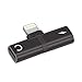 Produktbild OLI Laden Dual Splitter mit 2 in 1 Lightning Adapter Kopfhörer Adapter Kompatibel für iPhone X/10 iPhone 8/8 Plus/iPhone 7/7 Plus, Schwarz