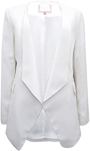 Phase Eight Tuxedo Inspired Ivory Crepe Long Line Jacket with Drape Front Size 10
