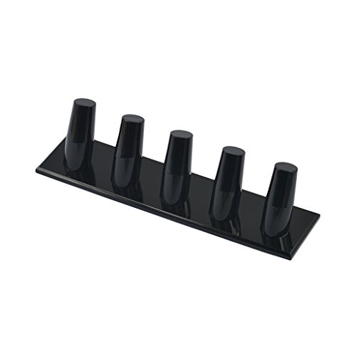 Gazechimp 1-5 Fingerring Anzeige Schmuckständer Acryl Ständer Schmuckständer Display Schwarz Vitrine - 4