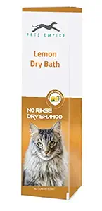 Pets Empire New Waterless Cat Shampoo | All Natural Dry Shampoo for Cats No Rinse Required- 200 ml (Lemon)