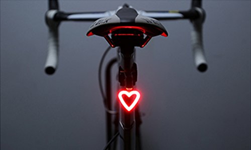 West Radfahren Fahrrad Rear USB wiederaufladbar Fahrrad Schwanz Licht, Ultra Bright Wasserdicht Zubehör Passt auf Fahrräder Kinder Fahrräder Dekoration, Herren Kinder damen, Heart Shape - 6