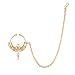 I Jewels Traditional Gold Plated Nose Ring/Nath with Chain For Women NL06 RS.349.00