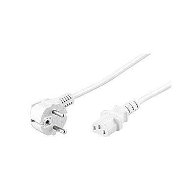 Goobay 96030 Cordon-Connecteur avec Fiche Coudée pour Appareils Froids, 1.5 m Longueur, Blanc