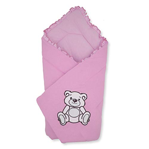 BlueberryShop manta- cambiador de jersey | Saco de dormir para bebés recién nacidos | Regalo perfecto para Baby Shower | Para bebés de 0-3 meses | 78 x 78 cm | Rosa