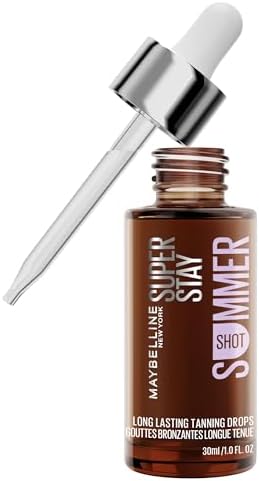 Maybelline New York Gocce Abbronzanti Superstay Summer Shot, abbronzatura modulabile, lunga durata 96h, risultato naturale e uniforme