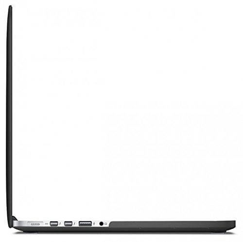 eFabrik Schutzhülle für Apple MacBook Pro Retina Display 33,78 cm (13.3 Zoll) Notebook (für Modell 2015) Case 2-Part Click System Laptop Hart-Plastik Schalen ( Polykarbonat ) mit gummierter Oberfläche in matt Schwarz - 4