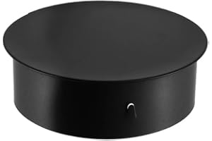 Oniissy Copertura nera per foro del camino, 50-200 mm, in acciaio inox, resistente al calore, tappo per canna fumaria, tappo a T (90 mm)