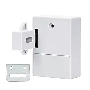 Honeytecs Smart Sensor Cabinet Lock Adhesive Hidden Drawer Lock Shoe Cabinet Wardrobe Bathroom Inductive Digital Lock for Double-Opening Door White T3