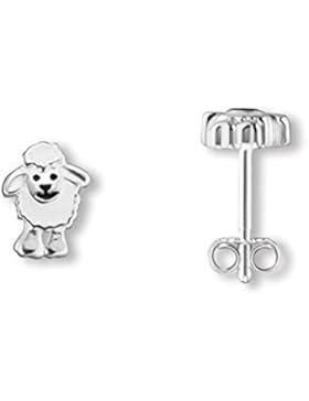 Ohrstecker Schaf Silber lackiert, OS90007.14