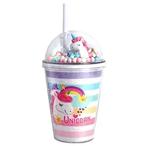 CHILDCHIC Baby Kids Unicorn Print Sipper Tumbler Water Bottle with Straw for Kids Girls and Boys. Pack of 1