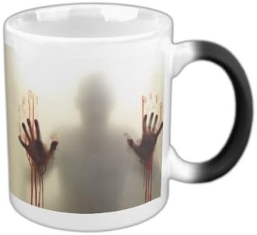 the walking dead Magic Morning Mug Coffee Tea Milk Hot Cold Heat Sensitive Color changing Black and White Morphing Mug 11 Oz , Ceramic Mug