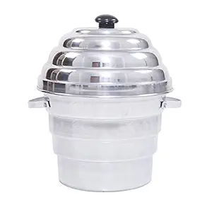 Aluminum IDLI Maker Cooker with 3 IDLI Plates + 2 DHOKLA Plates SILVER