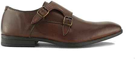 Silver Street London Bourne Mens Leather Double Monk Strap Shoes Brown UK 9