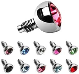 Ball Dermal Anchor with Stone 2 mm Clear