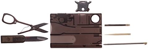 Wallet Army Knife Card with Multiple Use Emergency Survival Pocket Tools (Brown)