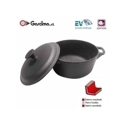 Guison esmaltado Hierro Fundido Cacerola con Tapa, Negro, 3,9 L, Pack de 4