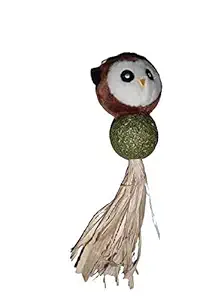 RvPaws Natural Owl Design Attractive Mint Fragrance Funny Playing Catnip Toy for Kitten&Cats (Owl with Ball)