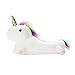 Produktbild Unicorn Einhorn Plüsch Hausschuhe Pantoffeln Plüsch Spielzeug Schuhe für Erwachsene Geschenk für Halloween (Weiß),Einheitsgröße 36-41