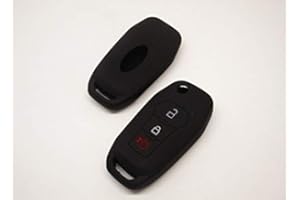 TOPBEST Cover Guscio Chiave Compatibile Con Ford Fiesta Focus Kuga Edge Transit Tourneo Puma Mondeo Chiave Pieghevole Silicone Gomma 3 Tasti Portachiavi Custodia Protezione Telecomando Auto (NERO)