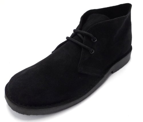 70s retro real suede desert boots in 5 colours (5, black)