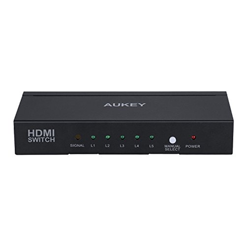 AUKEY HDMI Switch 5 Input 1 Output Unterstützung 4K und 3D im Metall für HDTV / Blu-Ray player / DVD / DVR / Xbox / PS4 usw. - 4