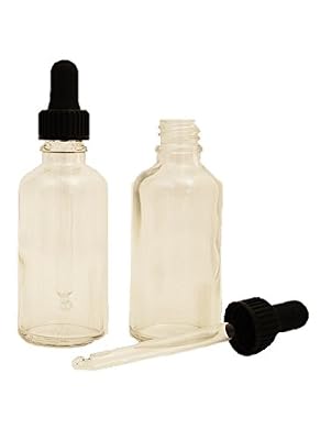 Wilson 2 x 50ml bouteille transparente en verre avec Compte-gouttes Pipette
