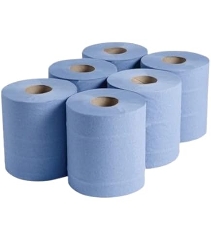 Papernet - Industriële blauwe papierrol 416621, 2 rollen gerecycled papier, 360 m, 2 lagen, 2000 diensten van 37,3 x 36 cm