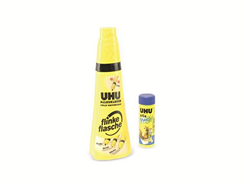 Preisvergleich Produktbild UHU Alleskleber flinke Flasche + Gratis edding Textmarker