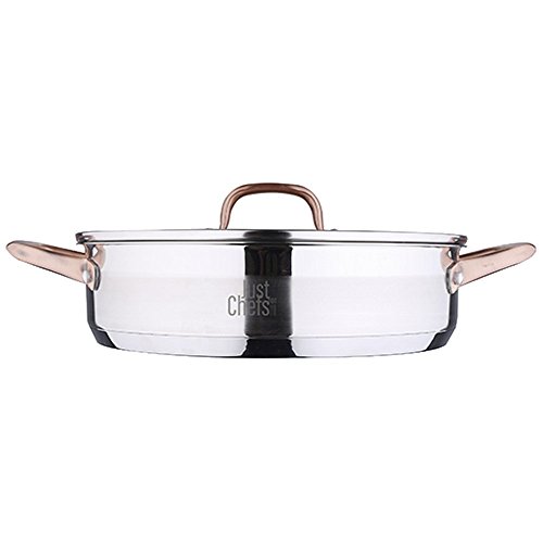 Just For Chefs Q2900 Cacerola Baja 28cm 3.8l Acero Inoxidable inducción Tapa Infinity, Cromado