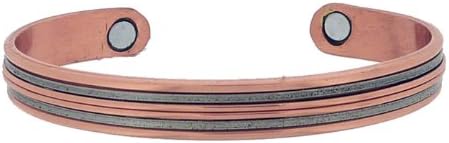 Accento Copper Bangles Inlaid with Steel and Set with Magnets
