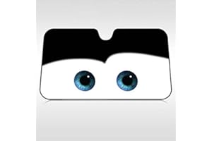 NEWSIHUI Car Front Windshield Sun Shade Visor, Cartoon Car Visor, Foldable Windscreen Sunshades Keep Car Cool 130 * 70CM (Black)