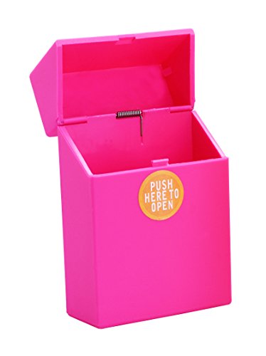 ZIGARETTENDOSE mit Sprungdeckel Kunststoff Zigarettenbox Zigarettenetui Etui Case 4 Farben 96 (Pink) - 2