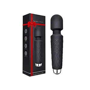 Global Mall Personal Powerful Vibrate Wand Massager with 20 Magic Vibration Modes, Whisper Quiet, Waterproof, Handheld, Cordless for Neck Shoulder Back Body Massage, Sports Recovery & Muscle